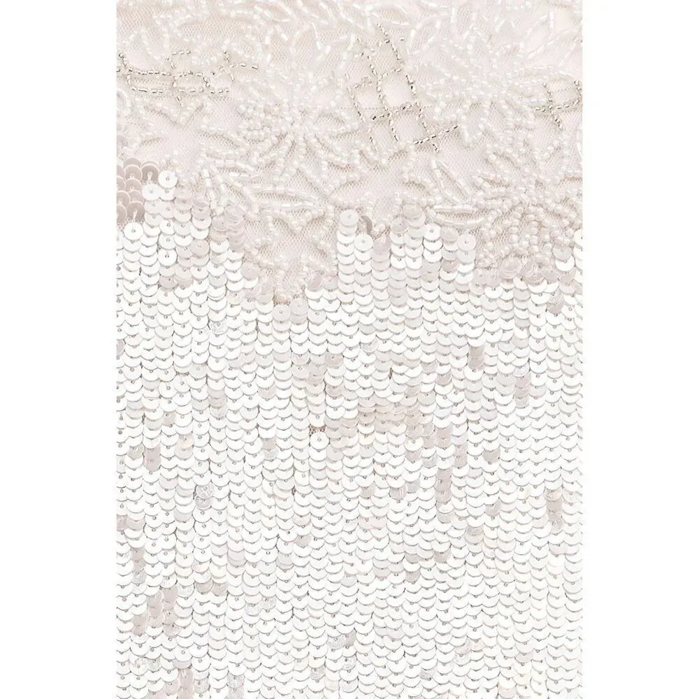 NEW BHLDN Audrey Adele Sequin Mini Shift Dress Beaded Sequin Bridal‎ Large - Picture 6 of 13